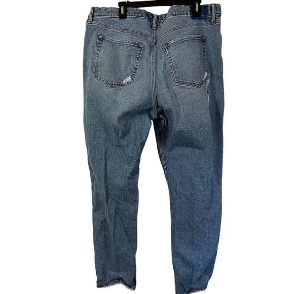 Abercrombie & Fitch The Dad High Rise Distressed Medium Blue Jeans sz 34 / 18L - Picture 14 of 16